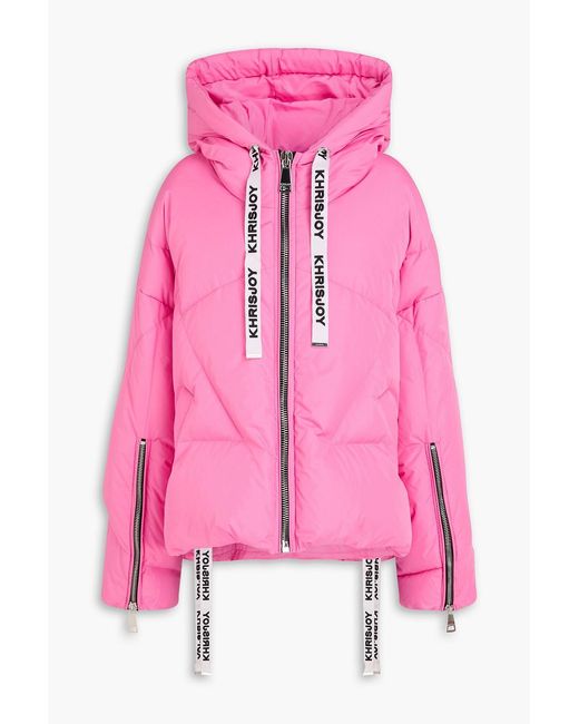 Khrisjoy Pink Khris Iconic Shell Hooded Down Jacket