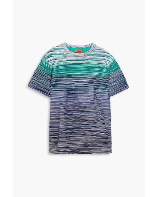 Missoni Blue Space-dyed Cotton-jersey T-shirt for men