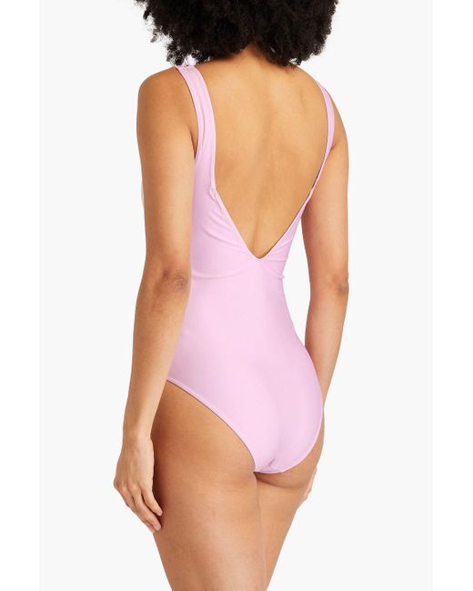 Ganni Pink Badeanzug mit print und verzierung