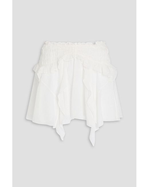 Isabel Marant White Tripsy Ruffled Silk-georgette Mini Skirt