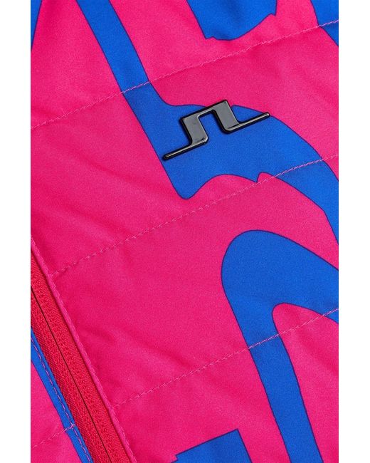 J.Lindeberg Red W Thermic Quilted Printed Hooded Down Ski Jacket