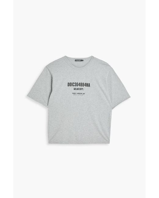 Dolce & Gabbana T-shirt aus baumwoll-jersey mit print in Gray für Herren