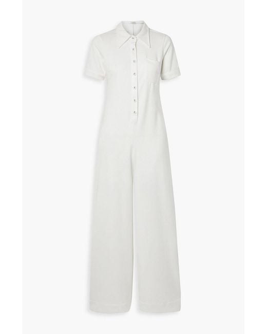 Suzie Kondi White Stretch-Ponte Jumpsuit