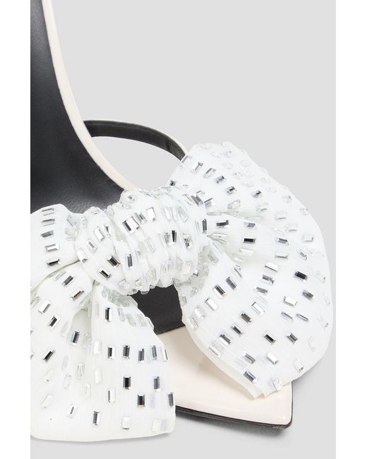 Giuseppe Zanotti Metallic Crystal-Embellished Bow-Detailed Patent-Leather Sandals