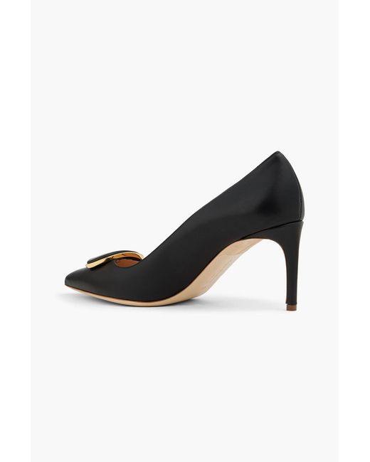 Rupert Sanderson Black New Nada Double Pebble Leather Pumps