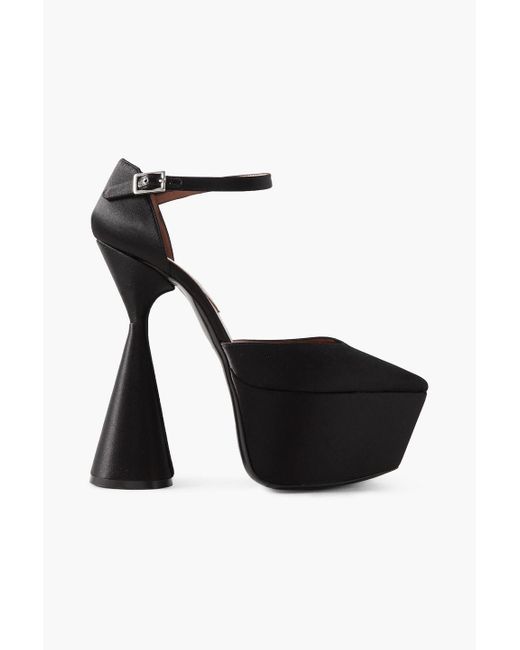 D'Accori Black Reign Satin Platform Pumps