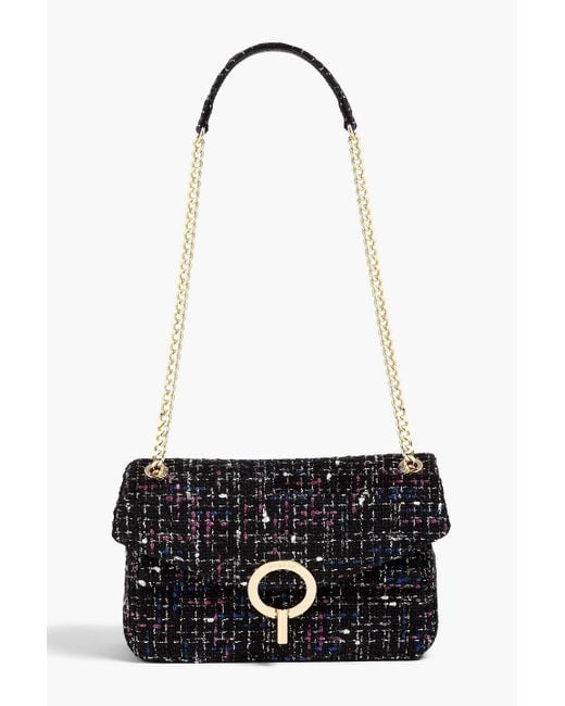 Sandro White Metallic Tweed Shoulder Bag