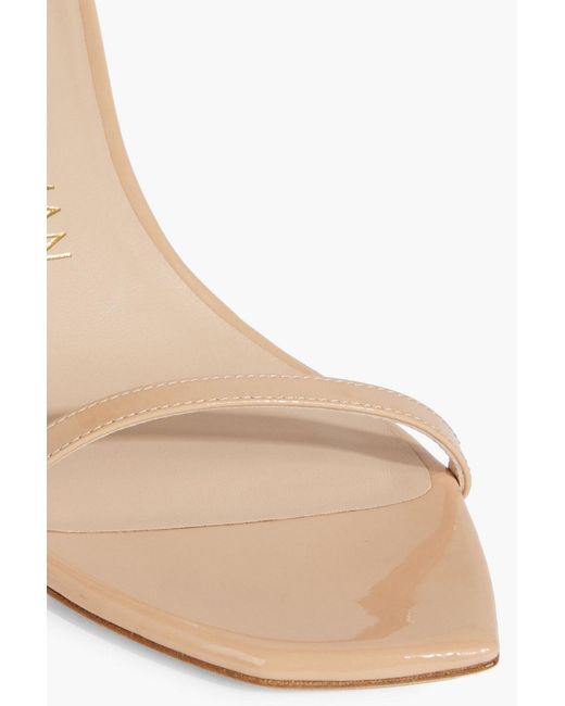 Stuart Weitzman White Patent-leather Sandals