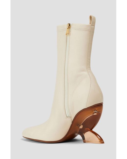 Zimmermann White Leather Ankle Boots