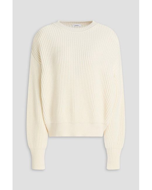 Wardrobe NYC White Ribbed Merino Wool Sweater