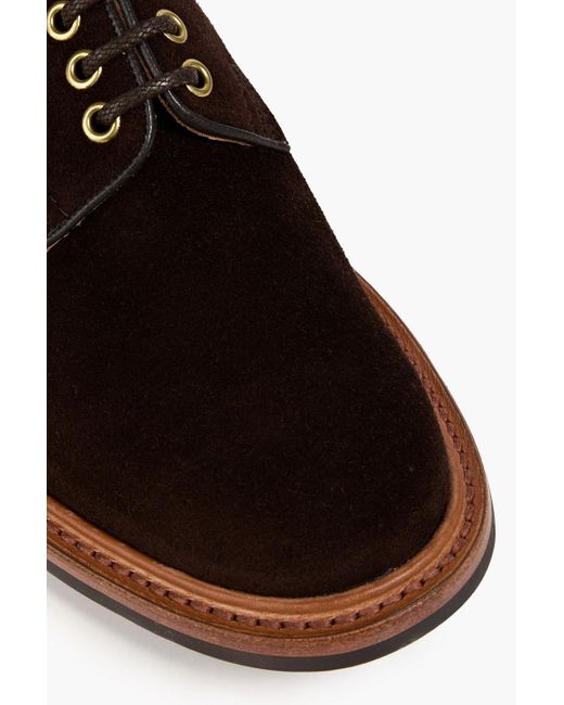 Tricker's Brown Suede Derby Shoes for men