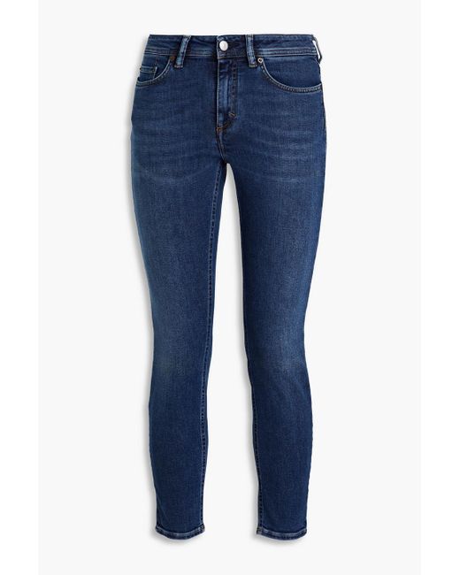 Acne Blue Halbhohe cropped skinny jeans