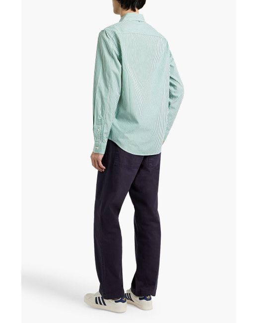 Alex Mill Blue Mill Striped Cotton-Poplin Shirt for men