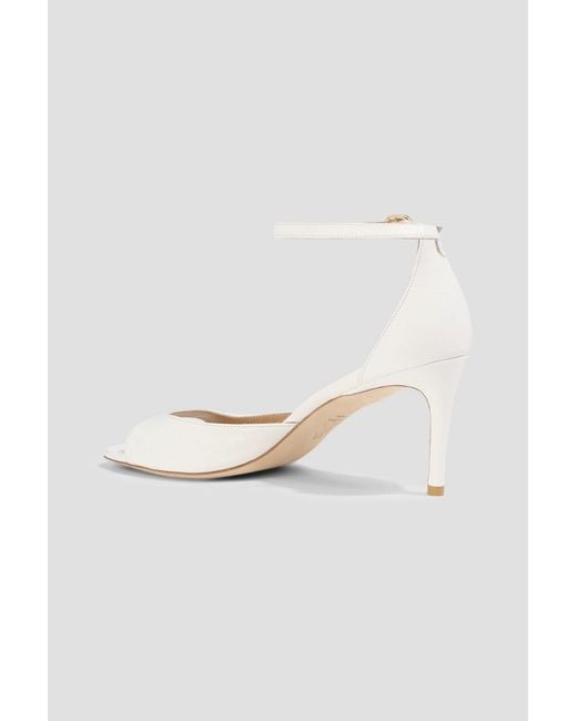Stuart Weitzman White Leather Sandals