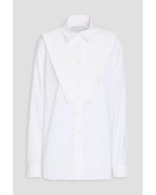 Area White Pintucked Cotton-blend Poplin Shirt
