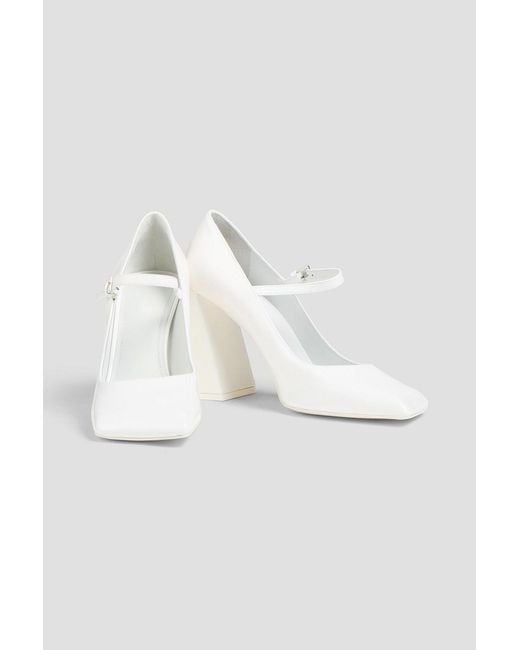 AMINA MUADDI White Charlotte Patent-leather Mary Jane Pumps