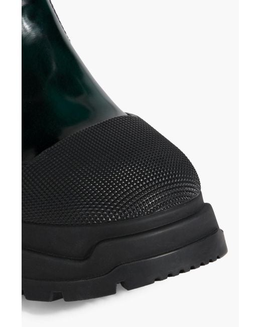 Maison Margiela Black Burnished-leather Chelsea Boots for men