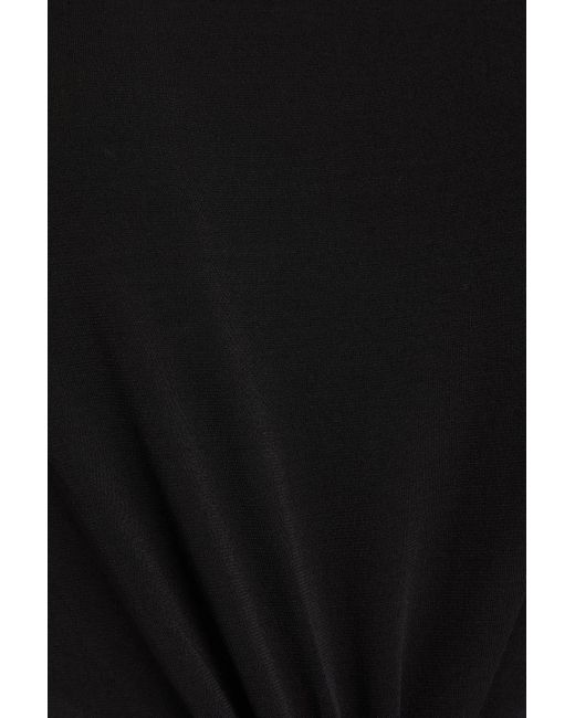 retroféte Black Raven Cutout Jersey Halterneck Maxi Dress