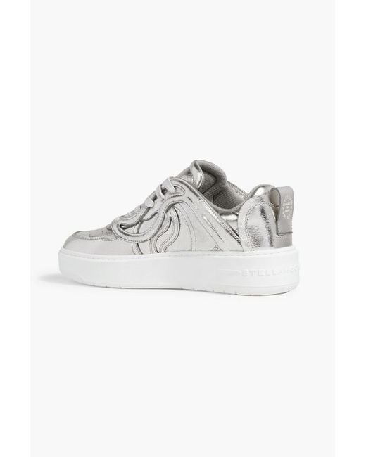Stella McCartney Metallic S-wave 1 Quilted Faux Leather Sneakers