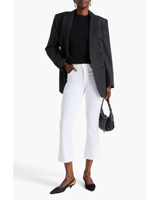 FRAME White Le Crop Mini Boot Cropped High-Rise Bootcut Jeans