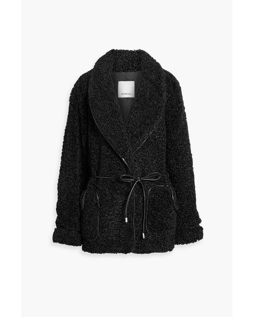 Jonathan Simkhai Black Kimia Belted Teddy Fleece Jacket