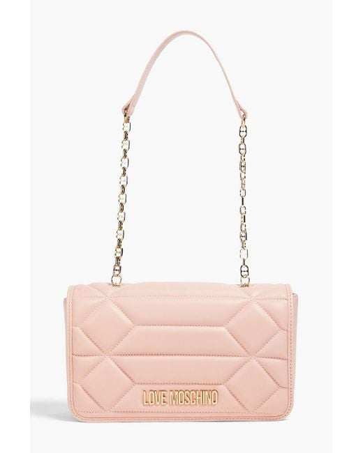 Love Moschino Pink Quilted Leather Shoulder Bag