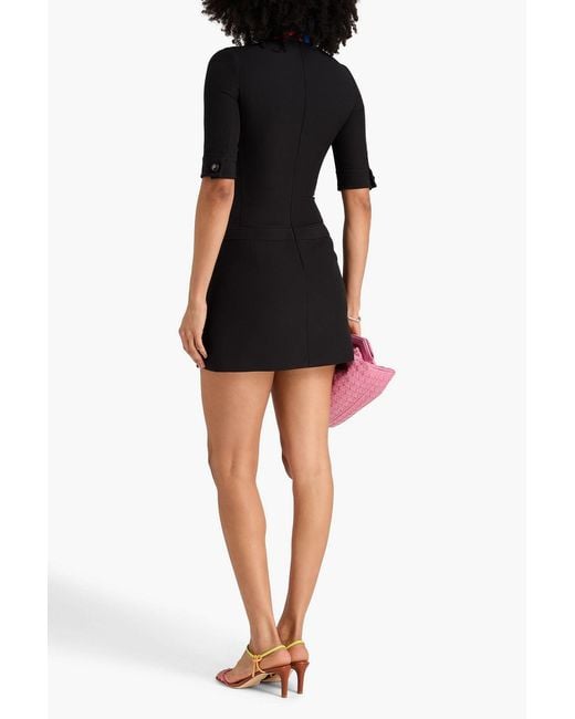 Emilio Pucci Black Printed Crepe Mini Dress