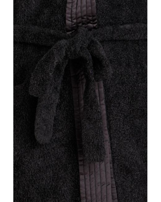 Brunello Cucinelli Black Belted Shell-Trimmed Knited Hooded Robe