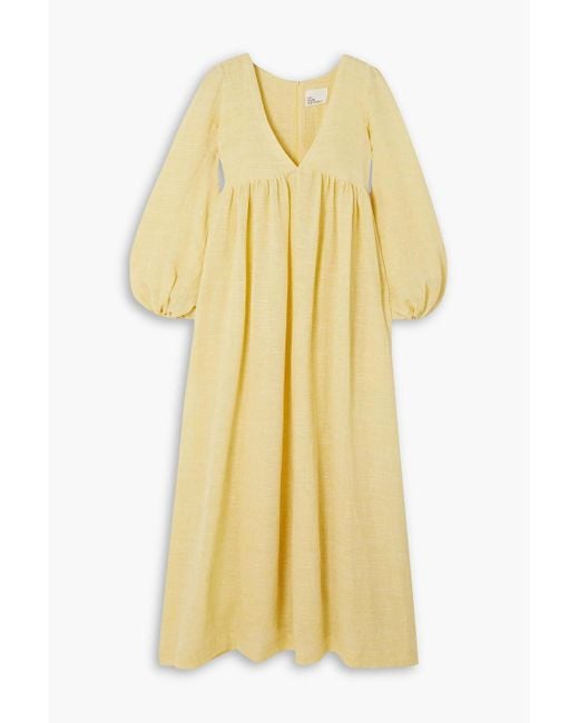 Lisa Marie Fernandez Yellow Carolyn Linen-blend Gauze Maxi Dress