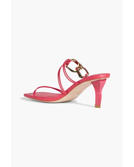 Aje. Pink Fondation 2 Chain-embellished Leather Mules