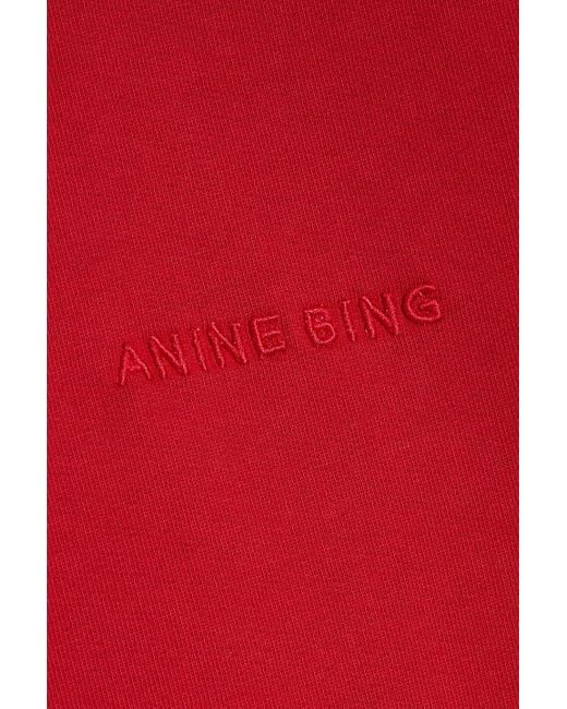 Anine Bing Miles Embroidered Cotton-Fleece Sweatshirt