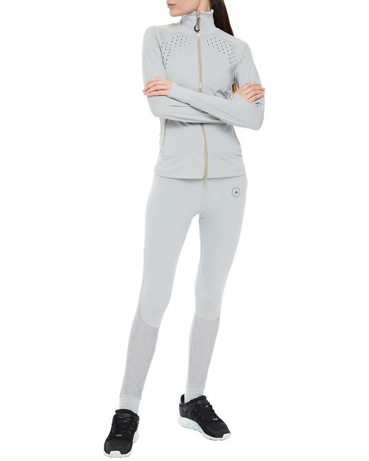 Adidas By Stella McCartney Gray Leopard-print Stretch leggings