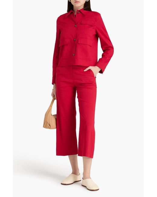 Theory Red Linen-Blend Jacket