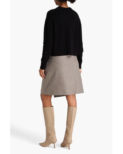 Theory Black Cropped Cashmere Sweater