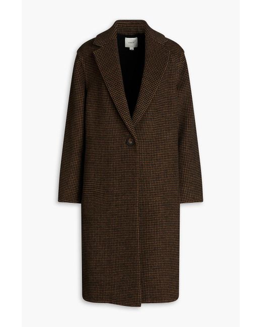 Vince Brown Houndstooth Wool-blend Coat