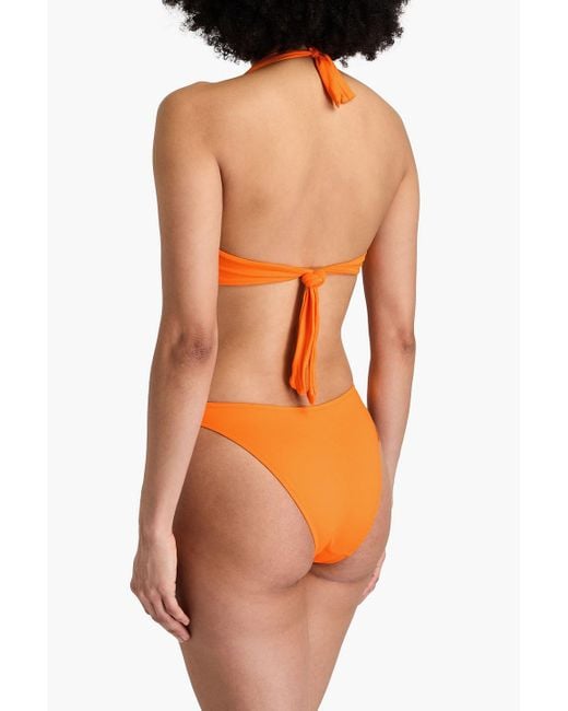 Melissa Odabash Orange Paris Buckle-Embellished Bikini Briefs