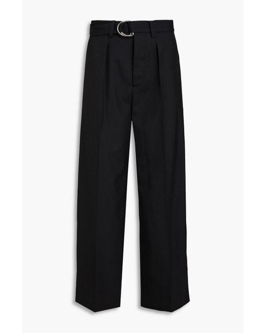Nanushka Black Bento Belted Pleated Woven Suit Pants for men