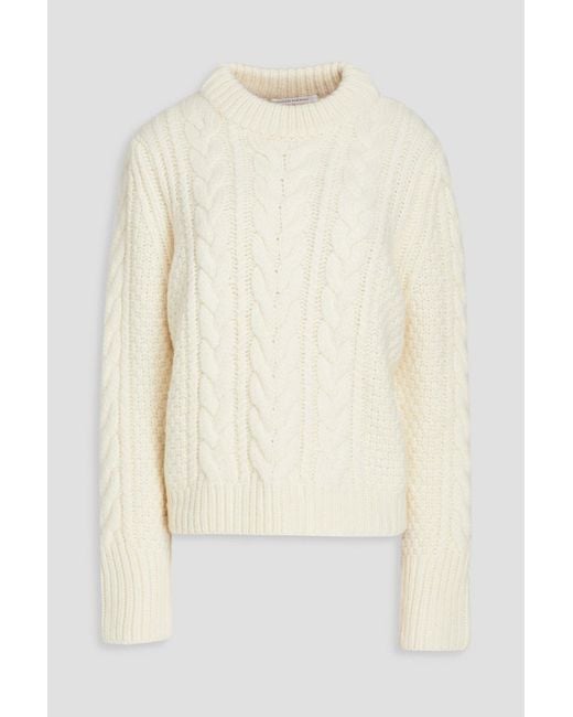 CECILIE BAHNSEN White Hope Cutout Cable-knit Wool And Alpaca-blend Sweater