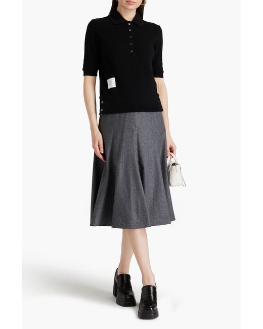 Thom Browne Gray Wool-flannel Midi Skirt