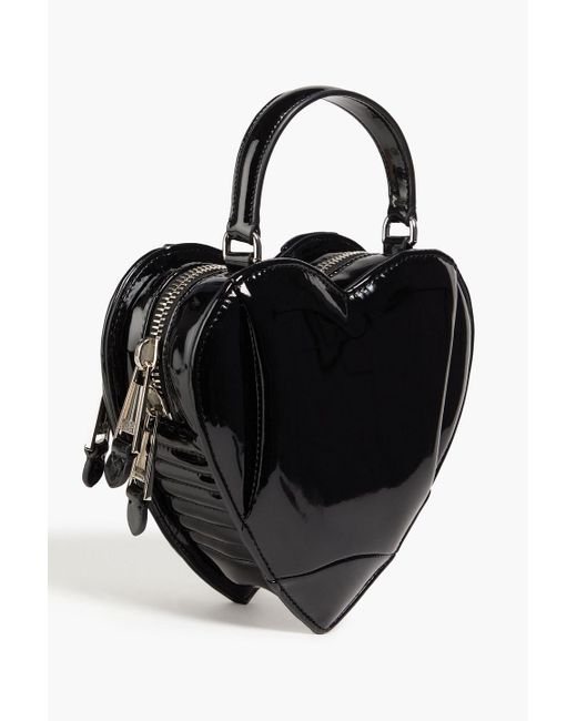 Moschino Black Embellished Faux Patent-leather Tote