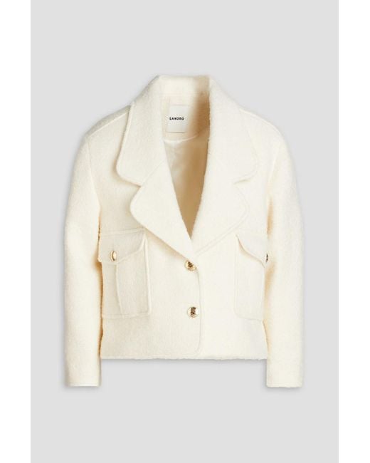 Sandro Natural Brushed Tweed Blazer