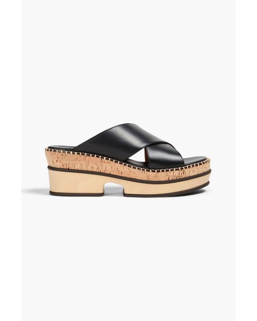 Chloé Black Laia Leather Platform Mules