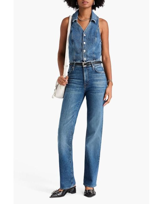 Mother Blue The spitfire nerdy cuff hoch sitzende jeans mit geradem bein