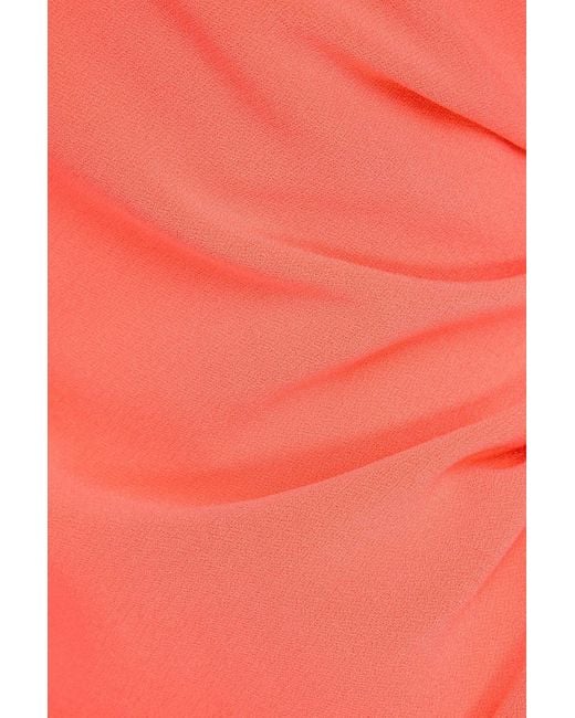 Bec & Bridge Pink Draped Stretch-Crepe Midi Dress