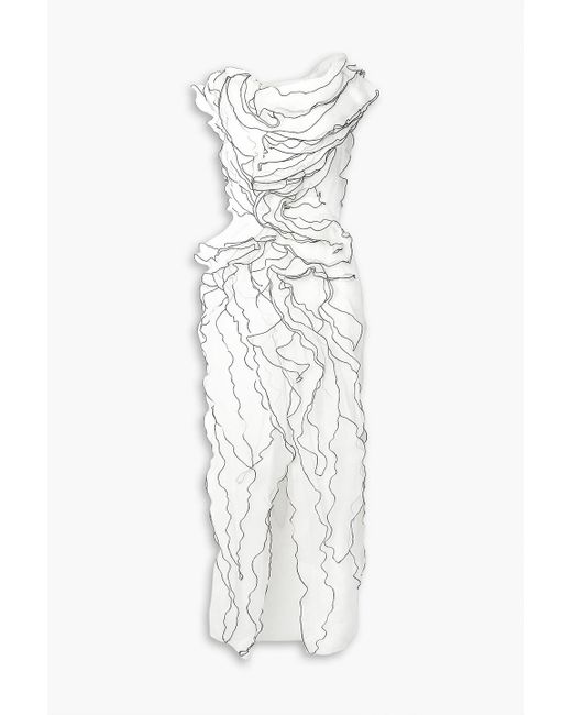 Jason Wu White Ruffled Silk-blend Organza Midi Dress