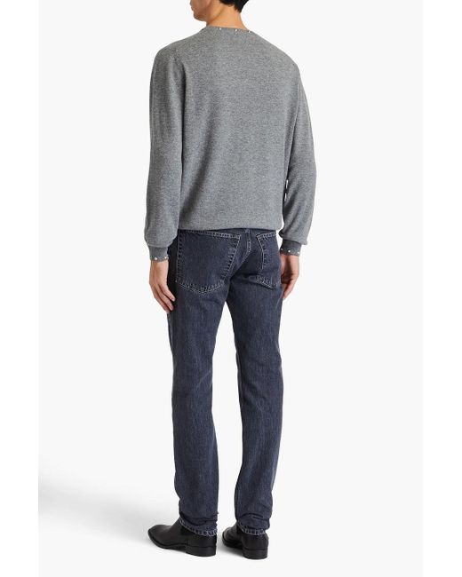 Versace Gray Studded Wool And Cashmere-blend Sweater for men