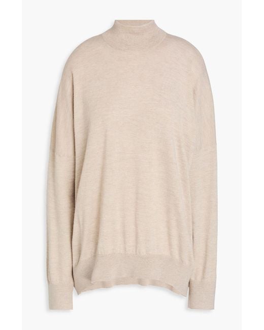 Brunello Cucinelli Natural Pullover aus einer wollmischung mit metallic-effekt
