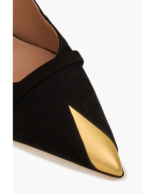 Malone Souliers Black Embellished Suede Pumps