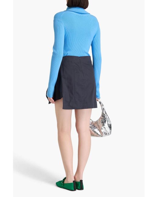 J.W. Anderson Blue Kite draped stretch-cotton twill mini skirt