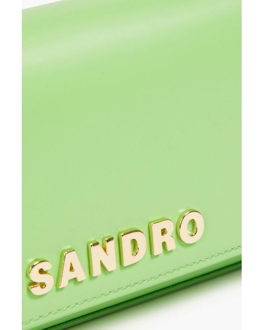 Sandro Green Leather Shoulder Bag